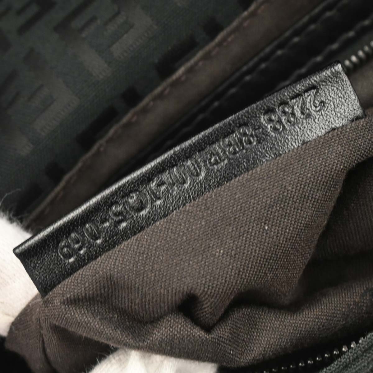 Fendi Black Zucchino Mamma Baguette Handbag