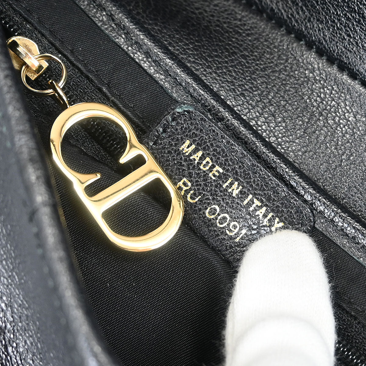Christian Dior Black Leather Saddle Handbag