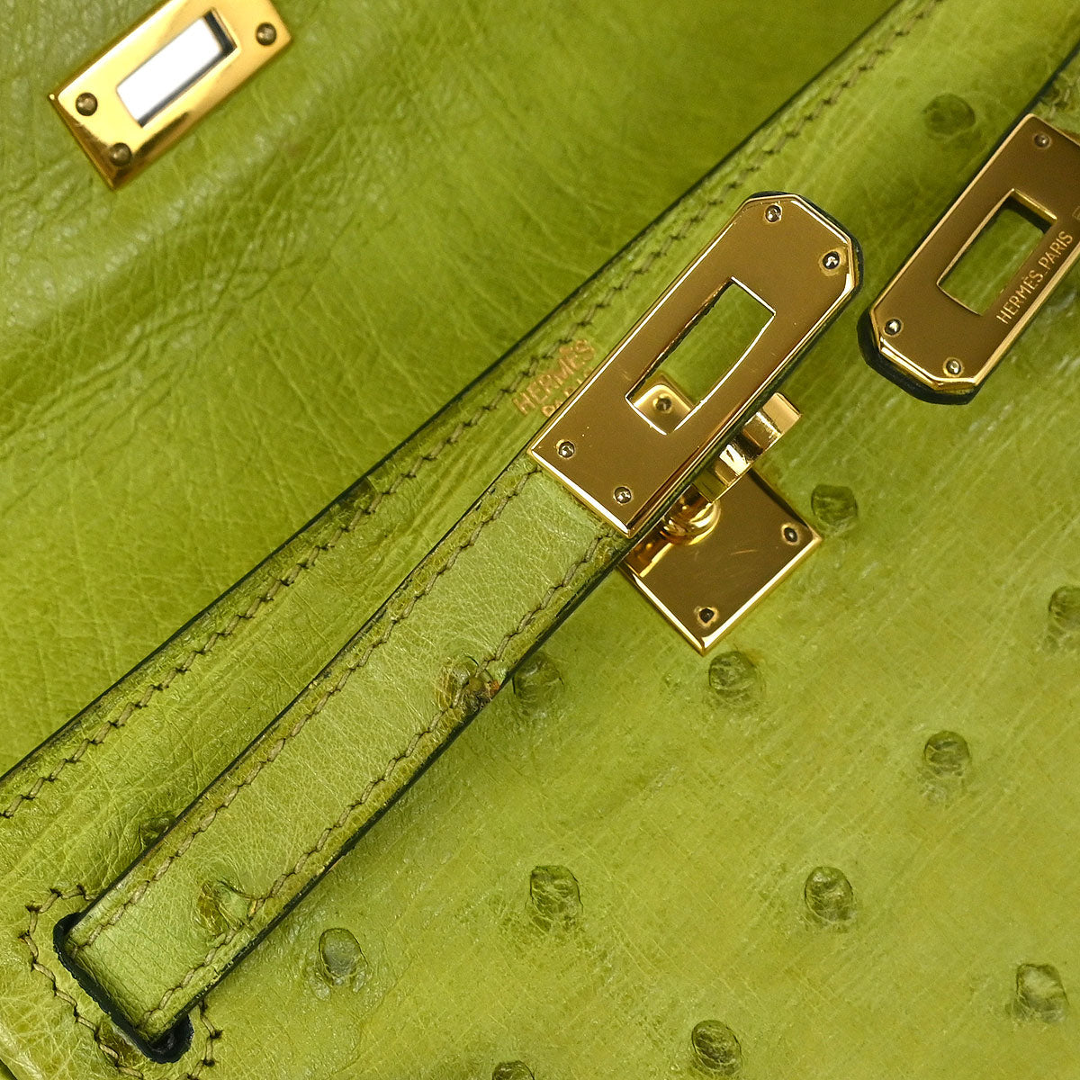 Hermes * 2000 Anis Green Ostrich Kelly A Dos PM Backpack