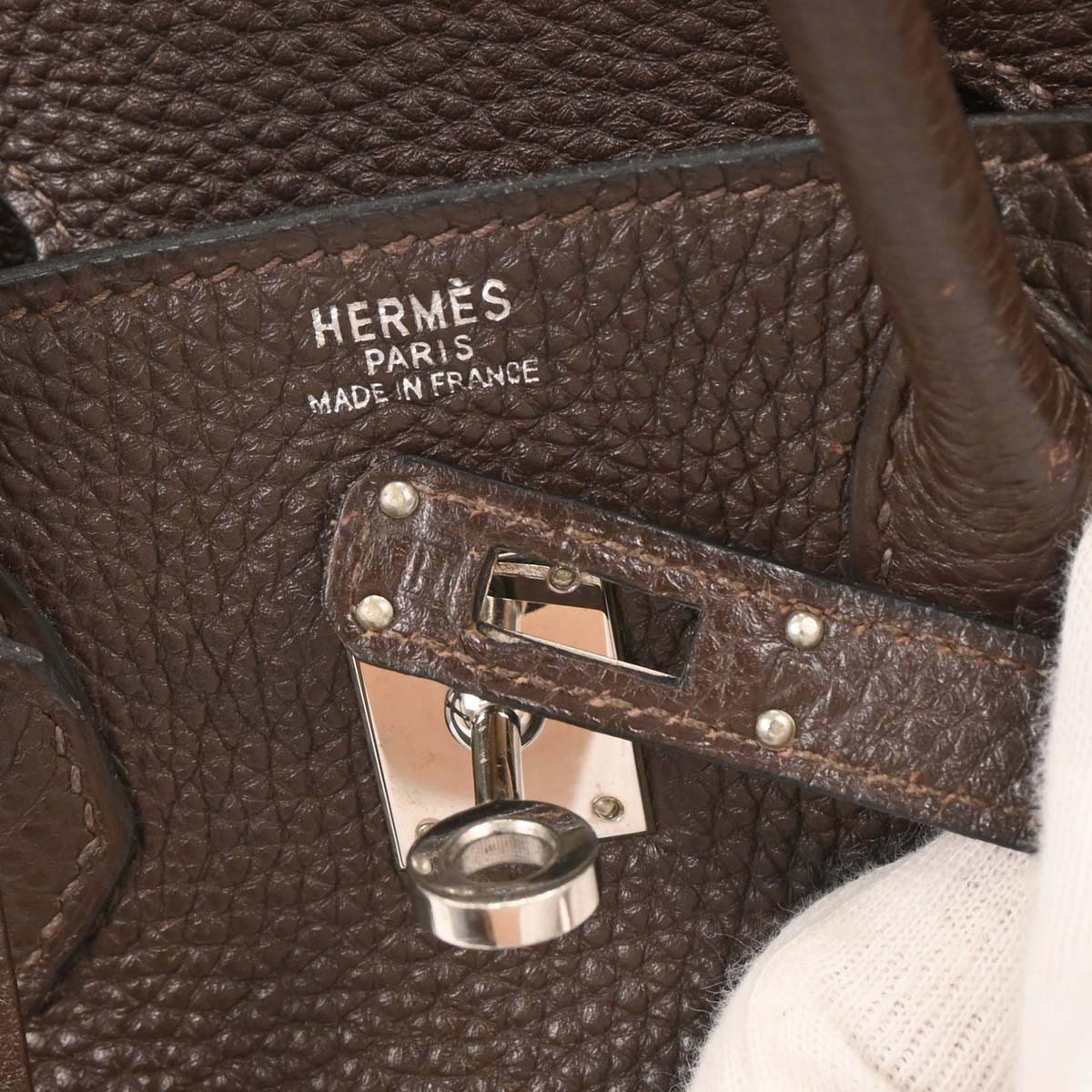 Hermes Ebene Togo Birkin 25 Handbag