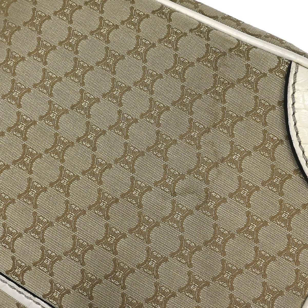 Celine * Beige Canvas Macadam Shoulder Bag