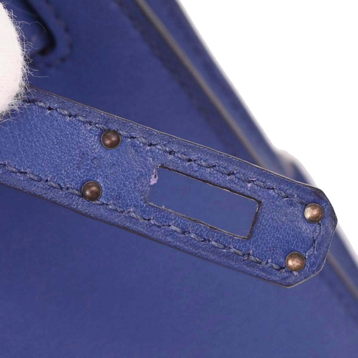 Hermes Blue Electric Swift Kelly Pochette Handbag