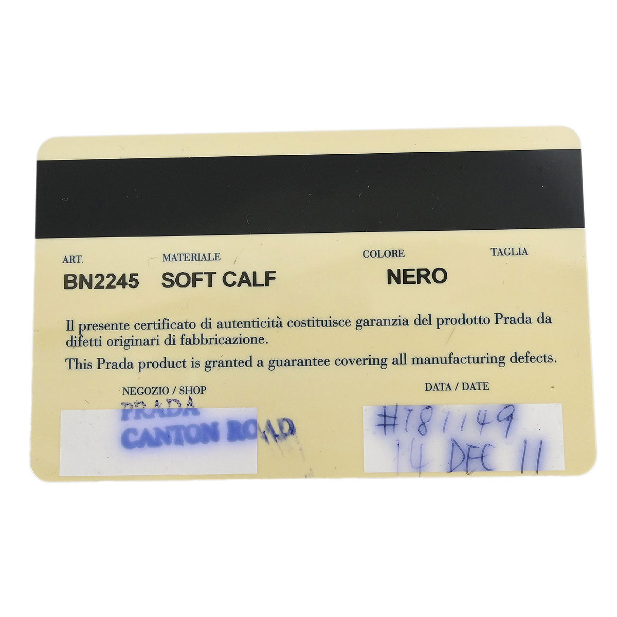 Prada Black Leather 2way Shoulder Handbag