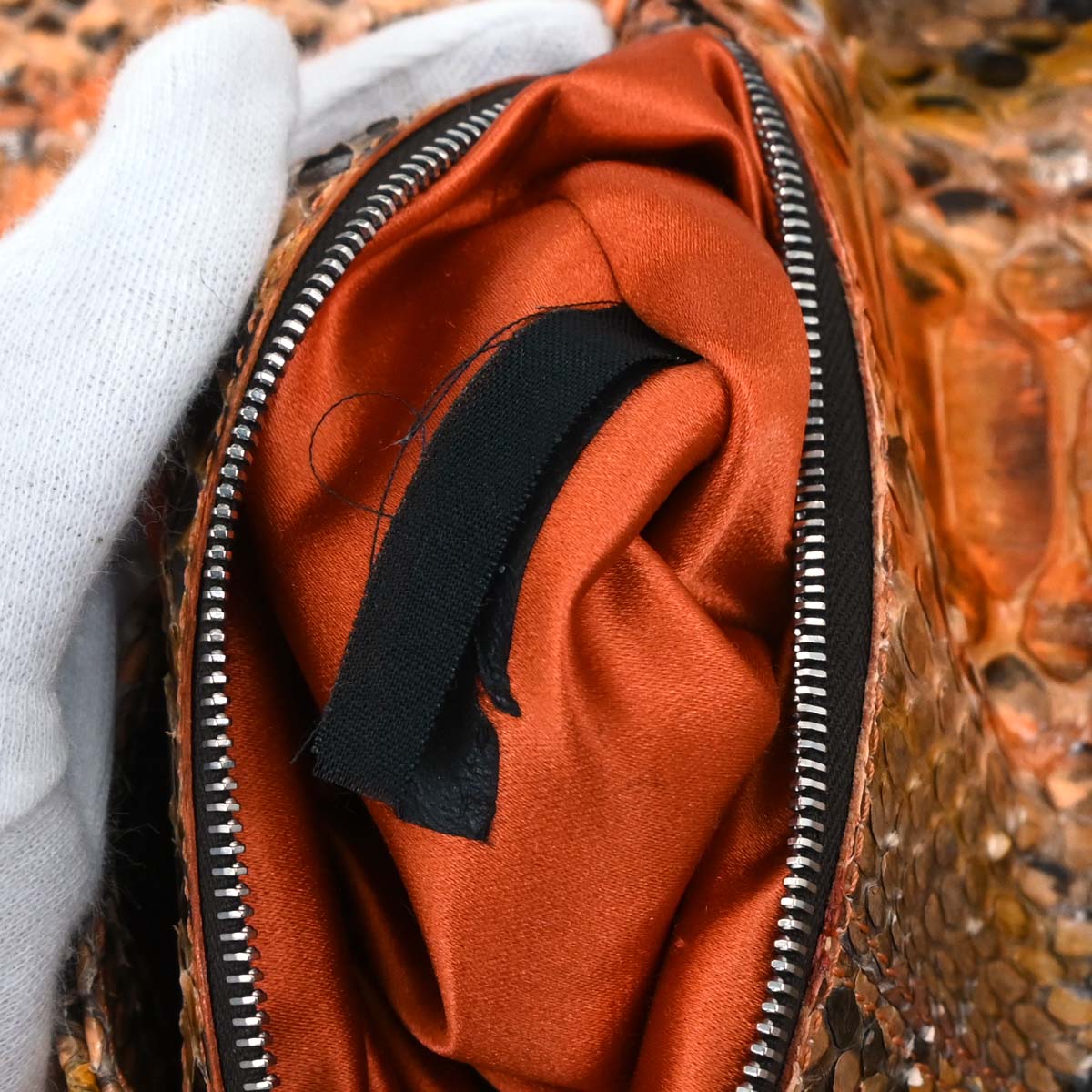 Fendi * Orange Python Mamma Baguette Handbag