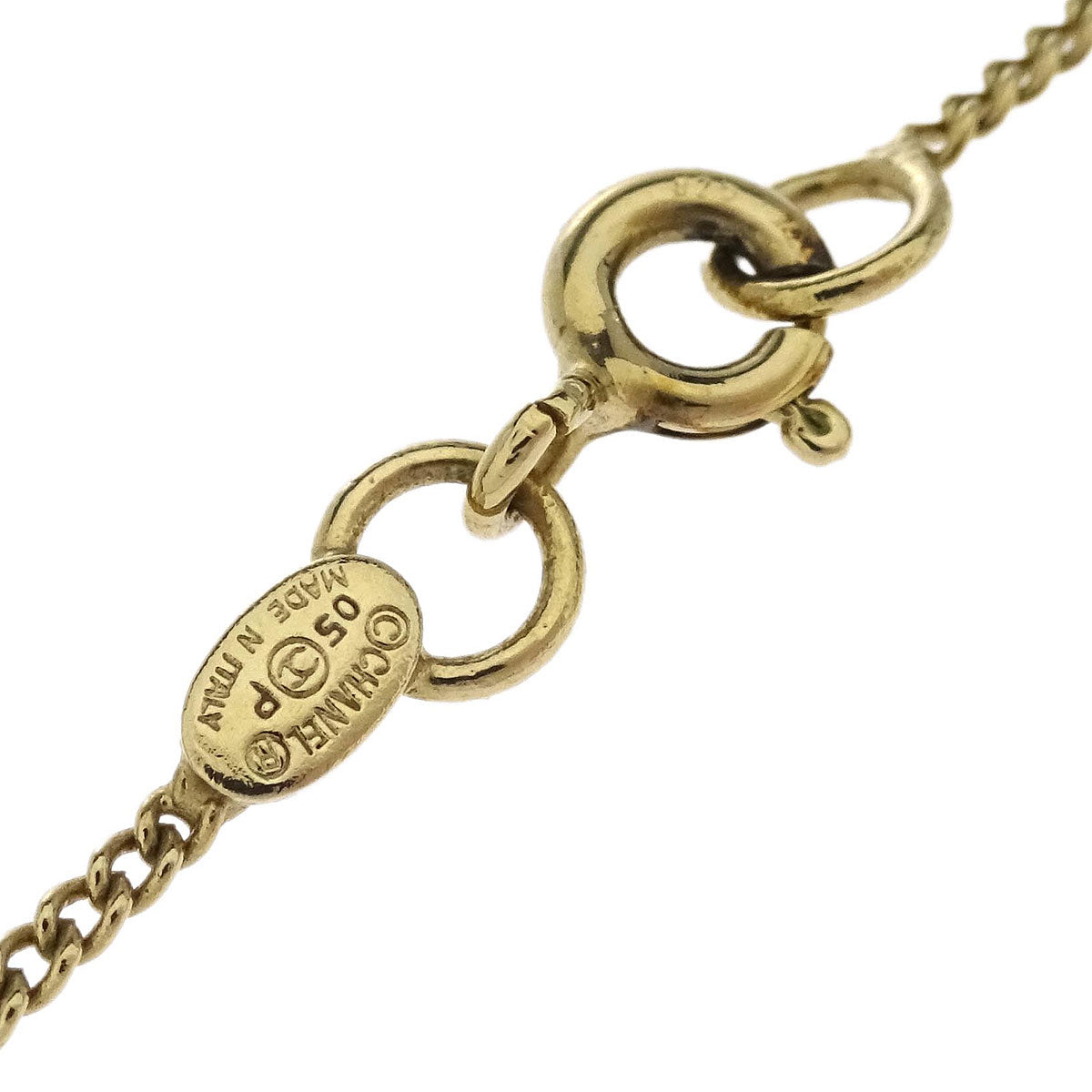 Chanel CC Chain Necklace Gold Camellia 05P
