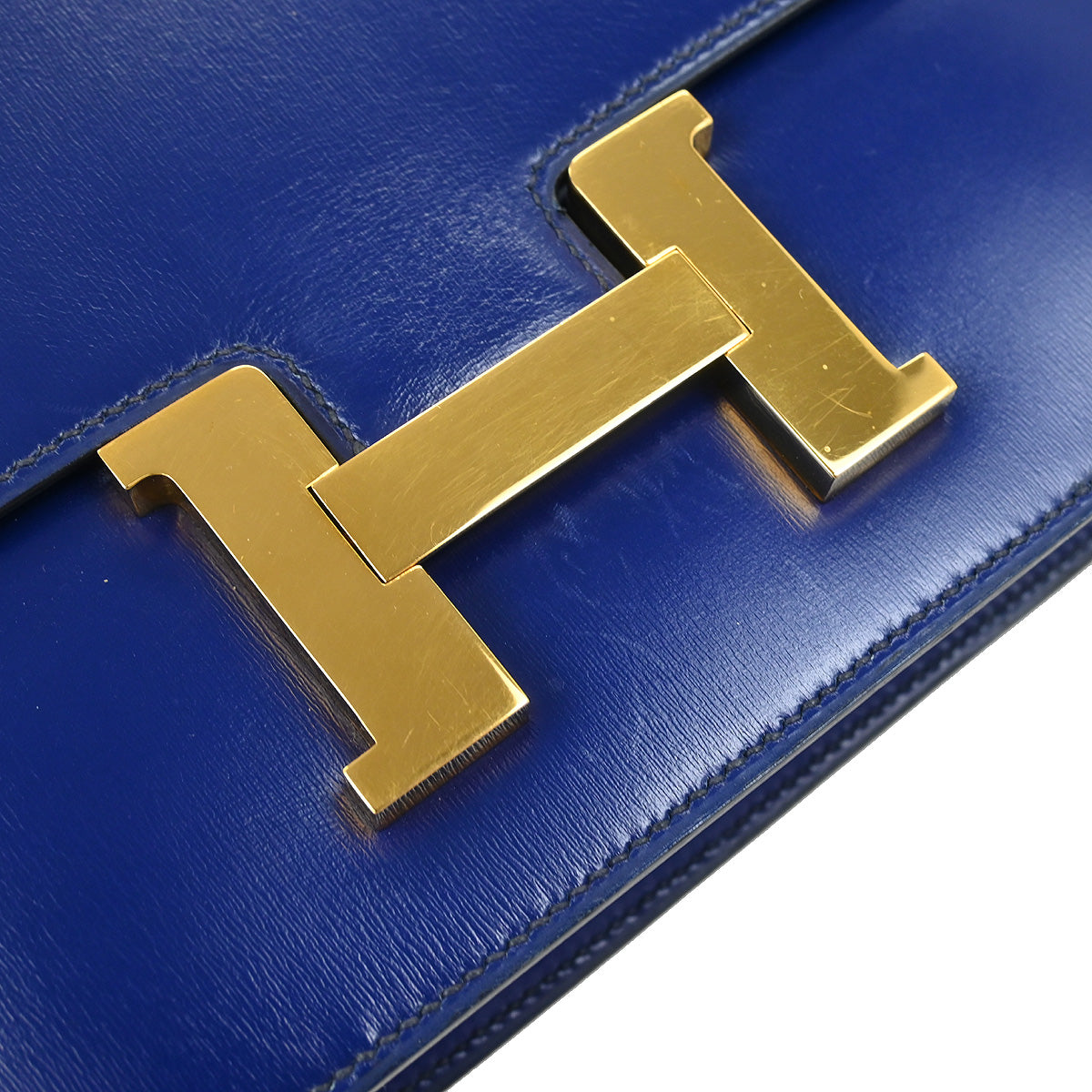 Hermes Blue Saphir Box Calf Constance 23 Shoulder Bag