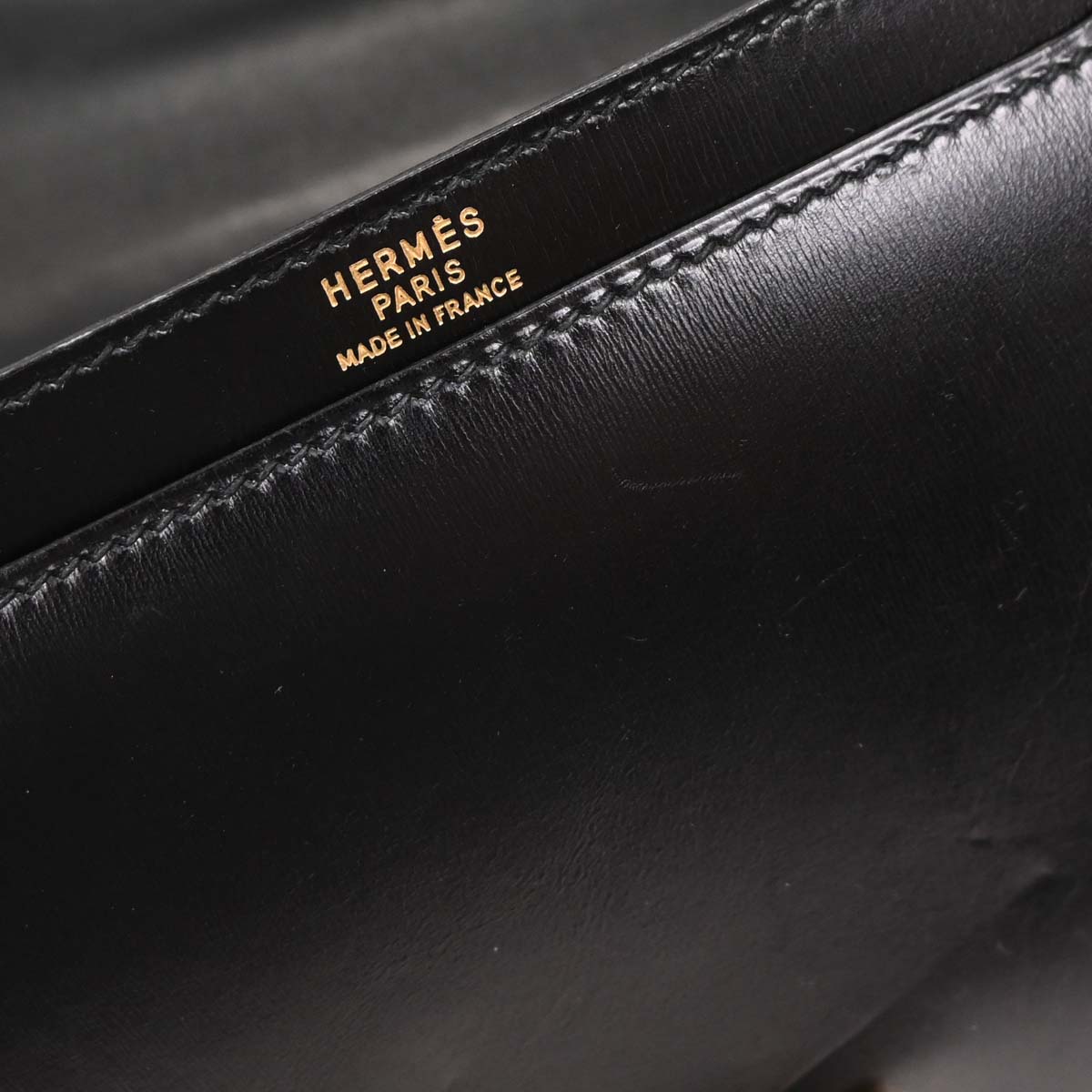 Hermes Black Box Calf Cadena Lock Shoulder Bag