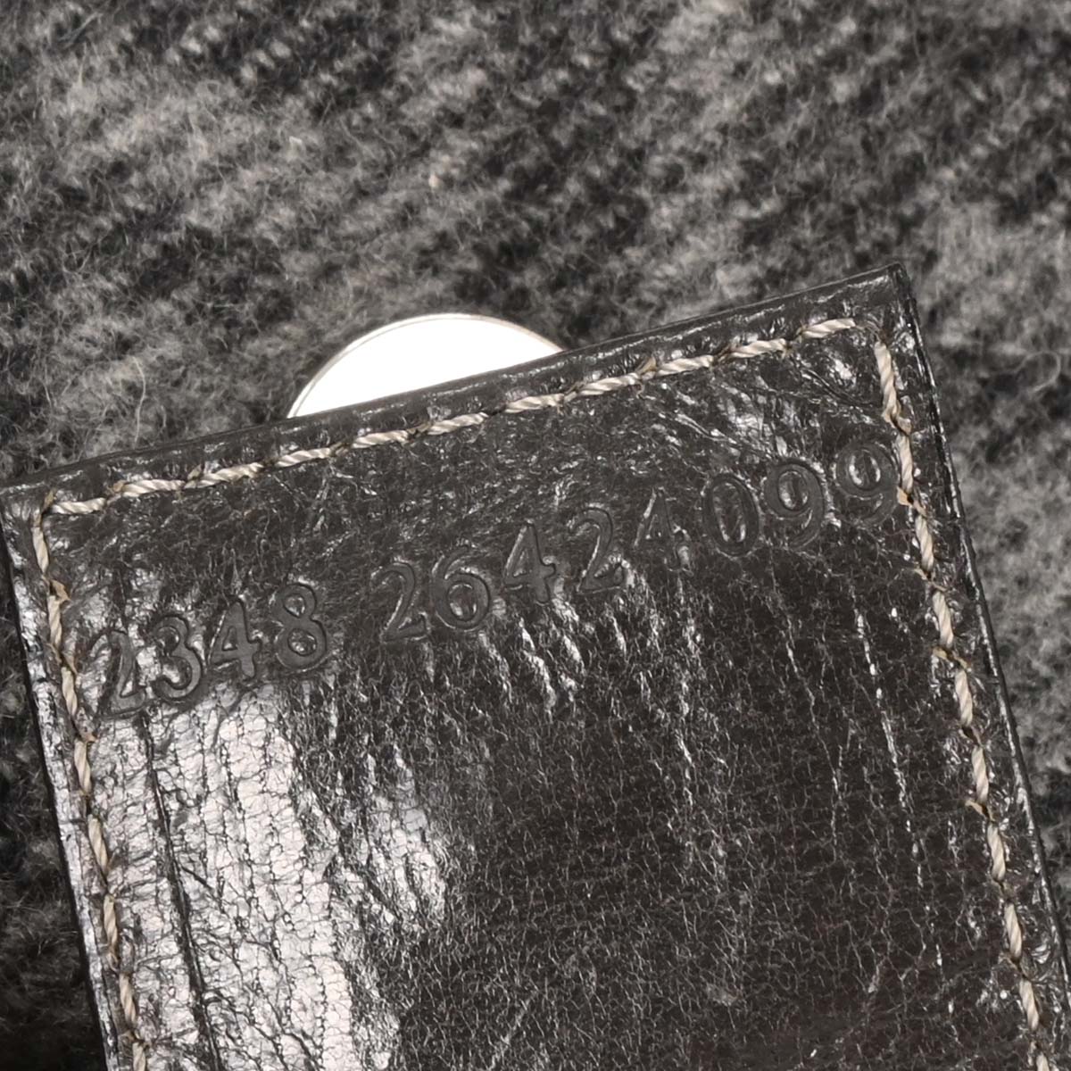 Fendi Gray Wool Baguette Handbag