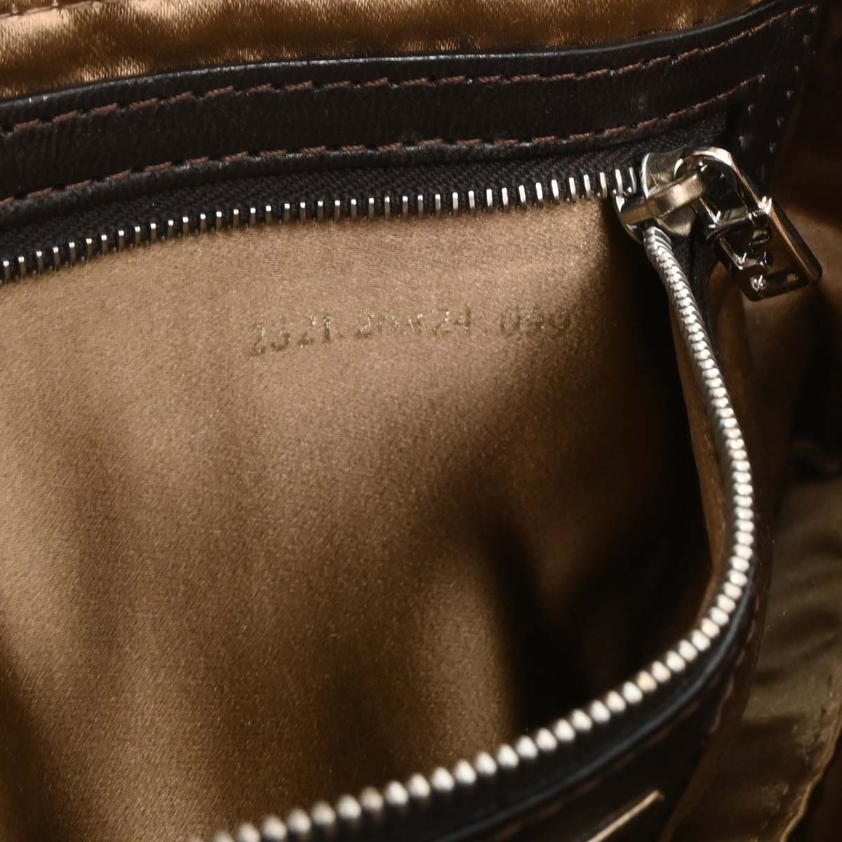 Fendi Gray Satin Baguette Handbag