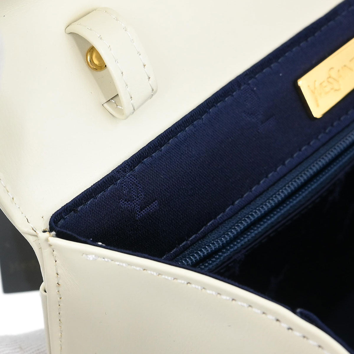 Yves Saint Laurent White 2way Shoulder Handbag