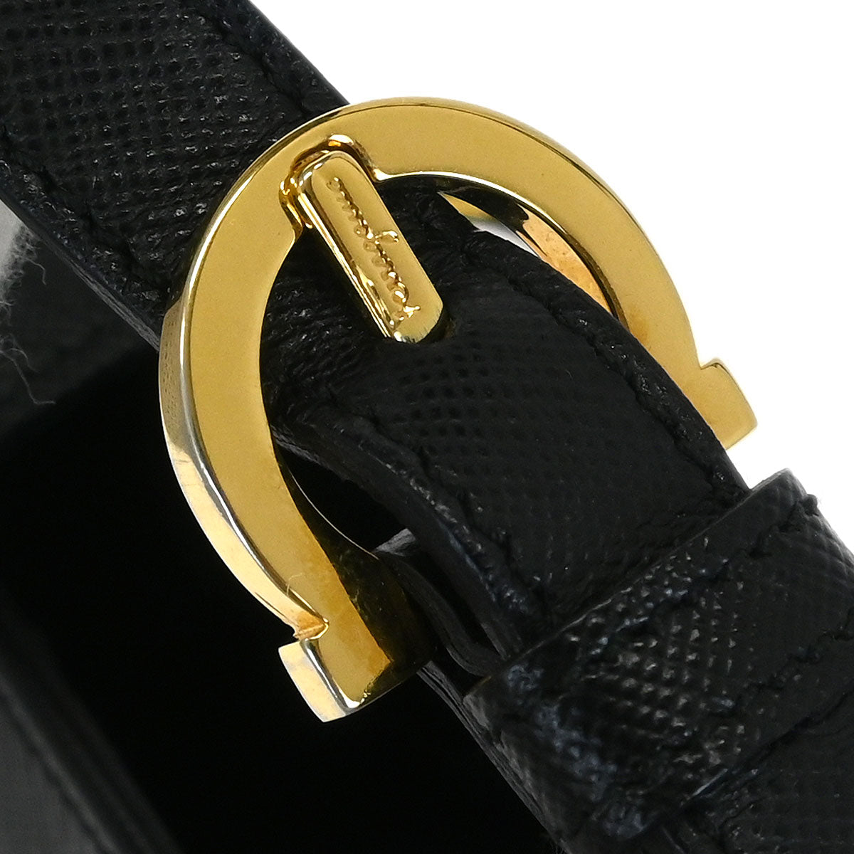 Salvatore Ferragamo Black Gancini Shoulder Bag