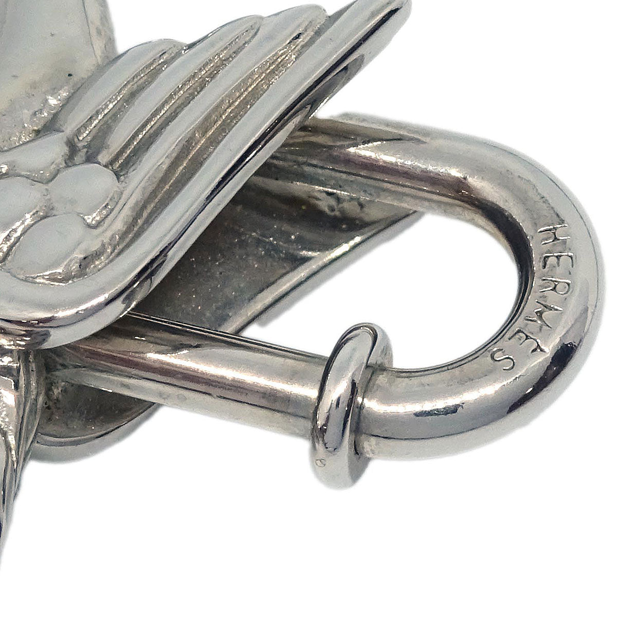 Hermes 1993 Le Cheval Pegasus Cadena Silver Small Good