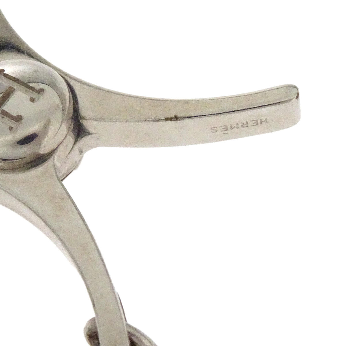 Hermes Filou Glove Holder Clip Silver Small Good