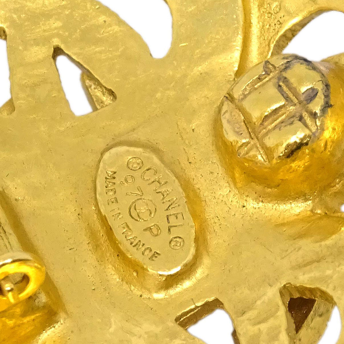 Chanel Flower Earrings Clip-On Gold 97P