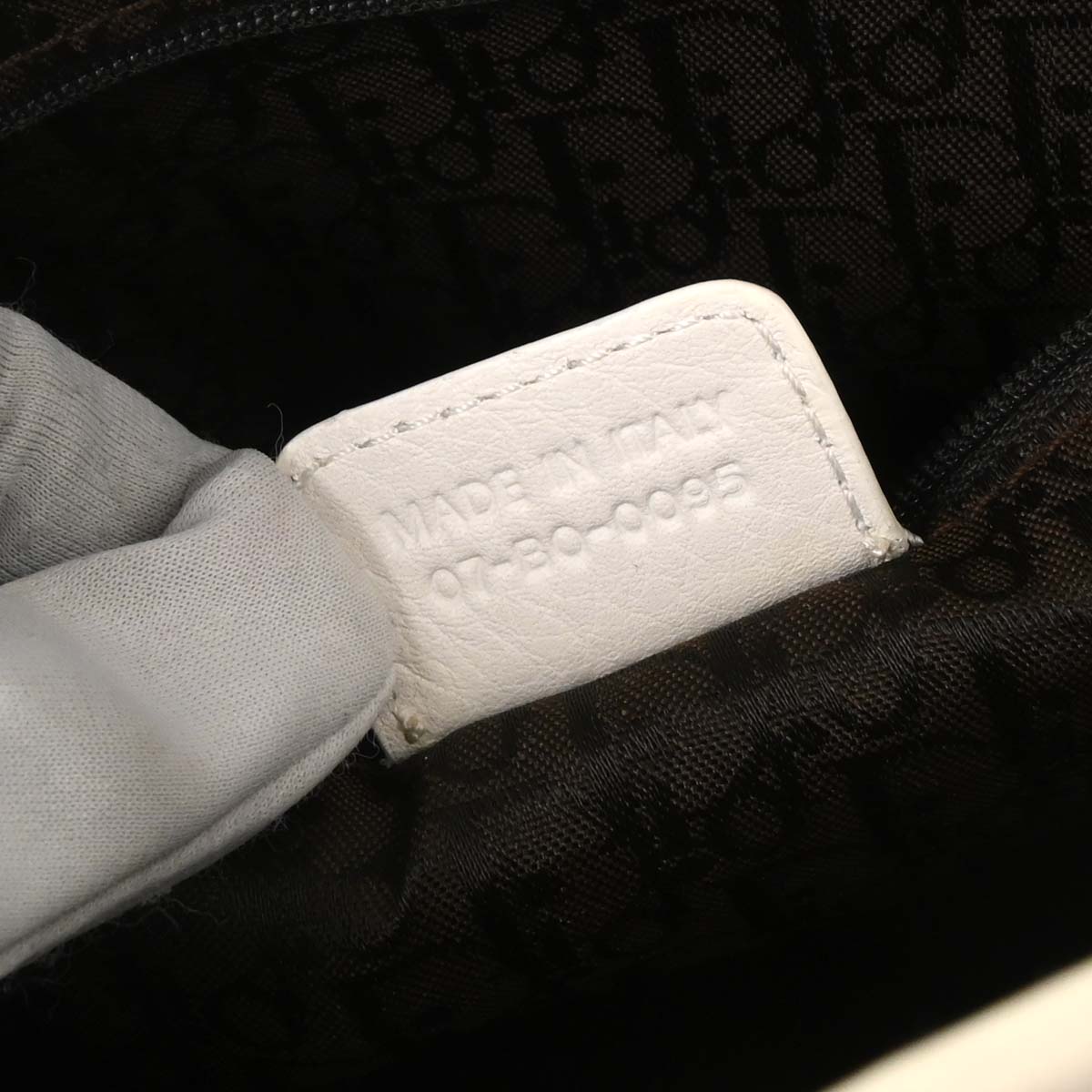 Christian Dior White Floral Embroidered Tote Bag