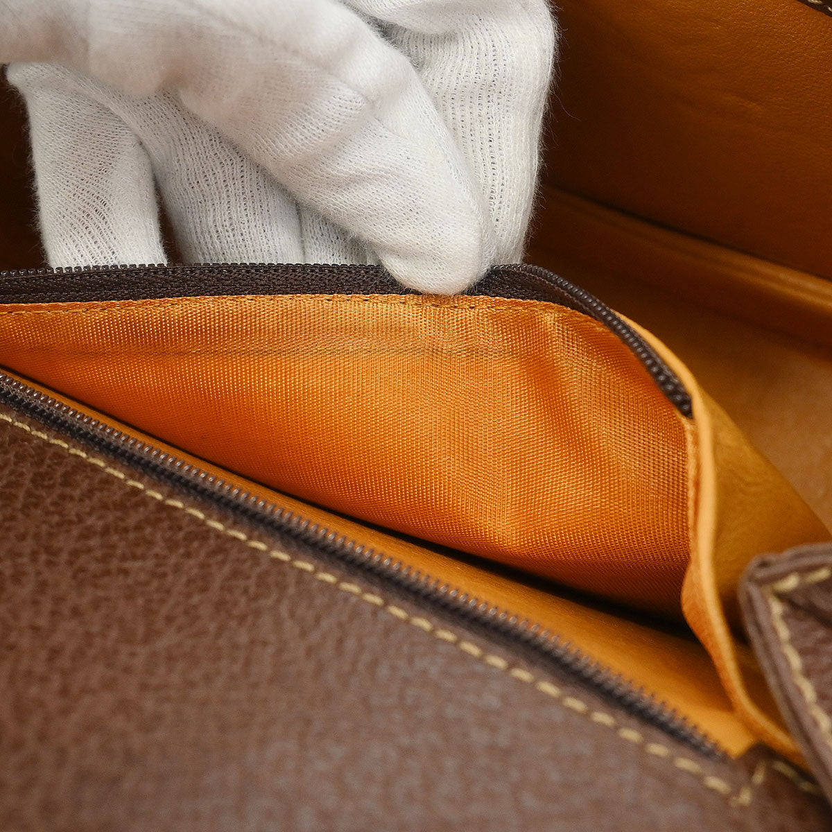 Gucci Brown Pigskin Bamboo 2way Shoulder Handbag