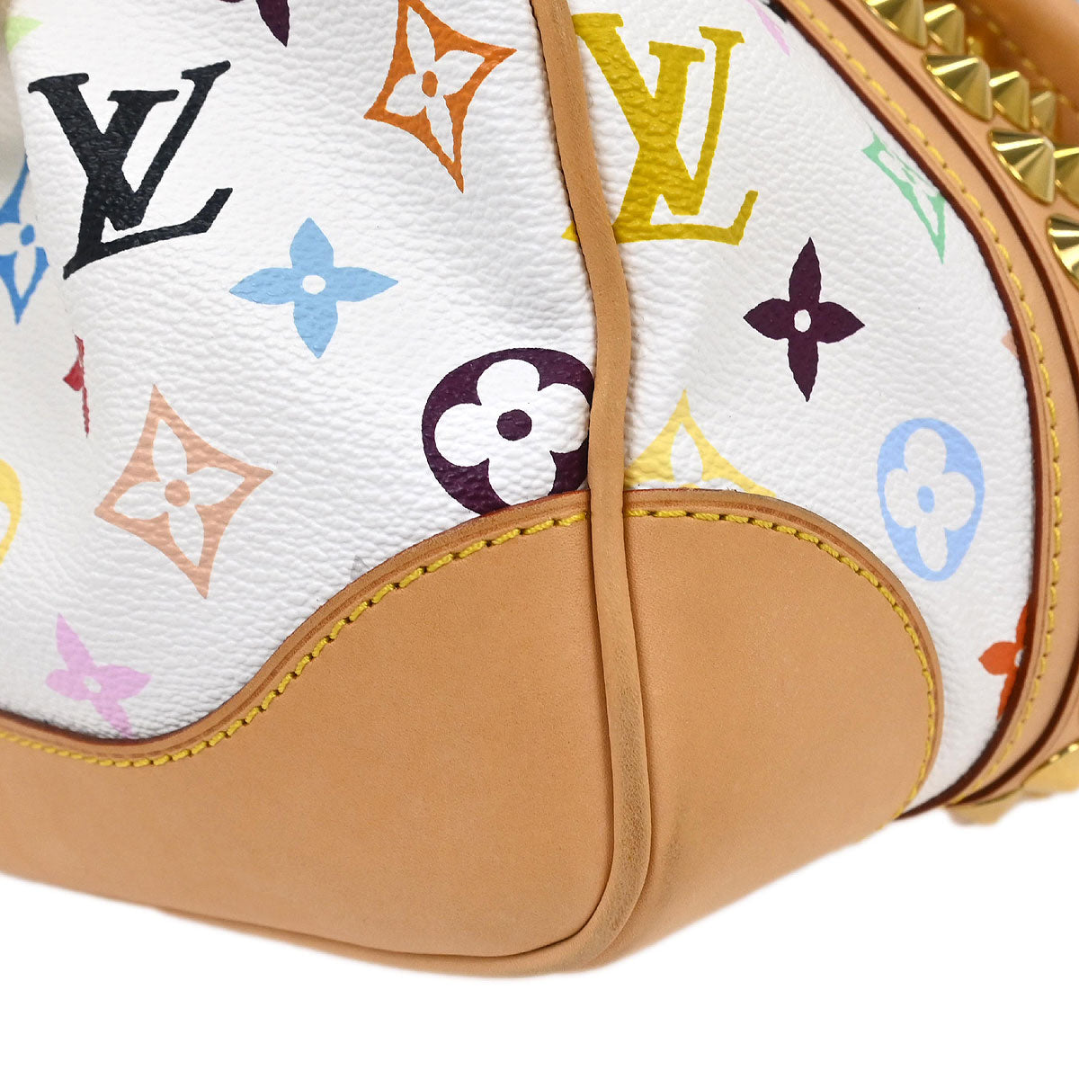Louis Vuitton White Multicolor Courtney MM 2way Shoulder Handbag M45641