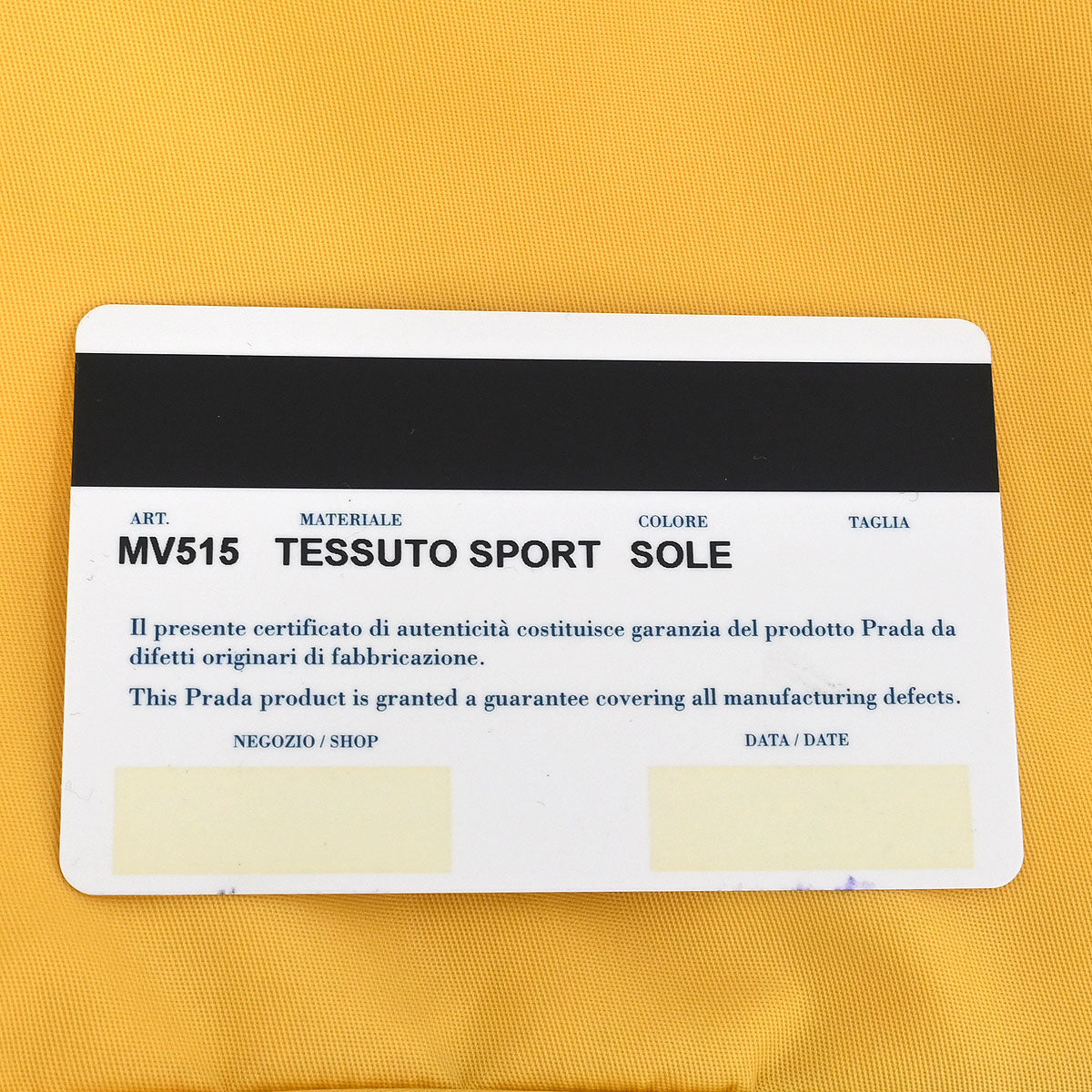 Prada Yellow Nylon Handbag