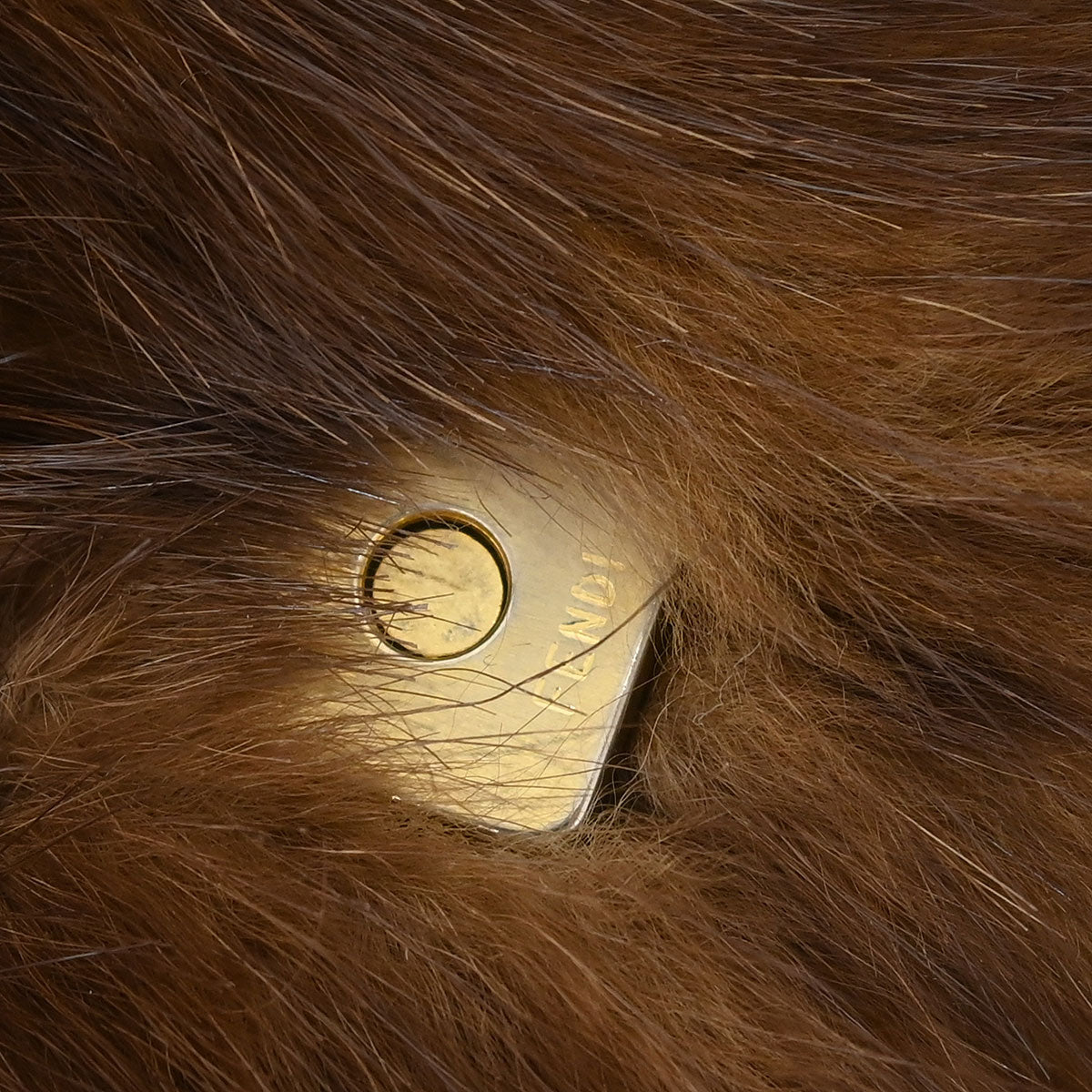 Fendi * Brown Fur Zucchino Baguette Handbag