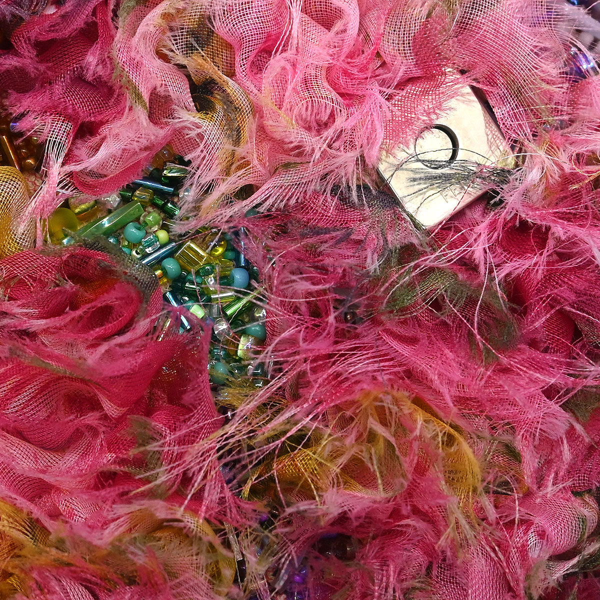 Fendi * Pink Beaded Baguette Handbag