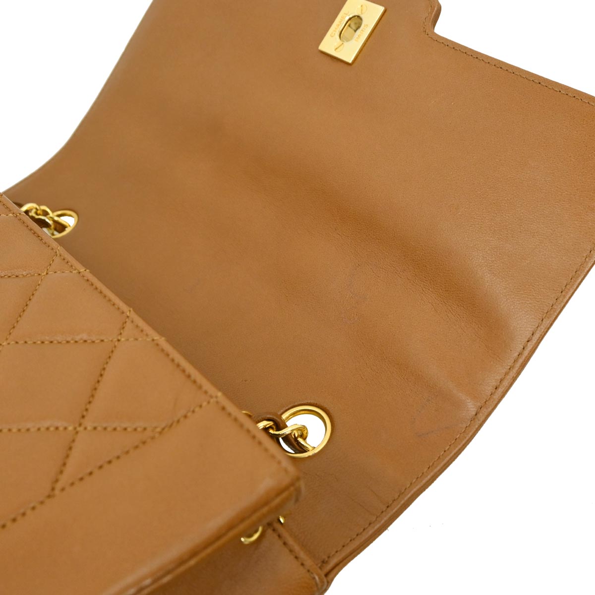 Chanel 1989-1991 Brown Lambskin Shoulder Bag