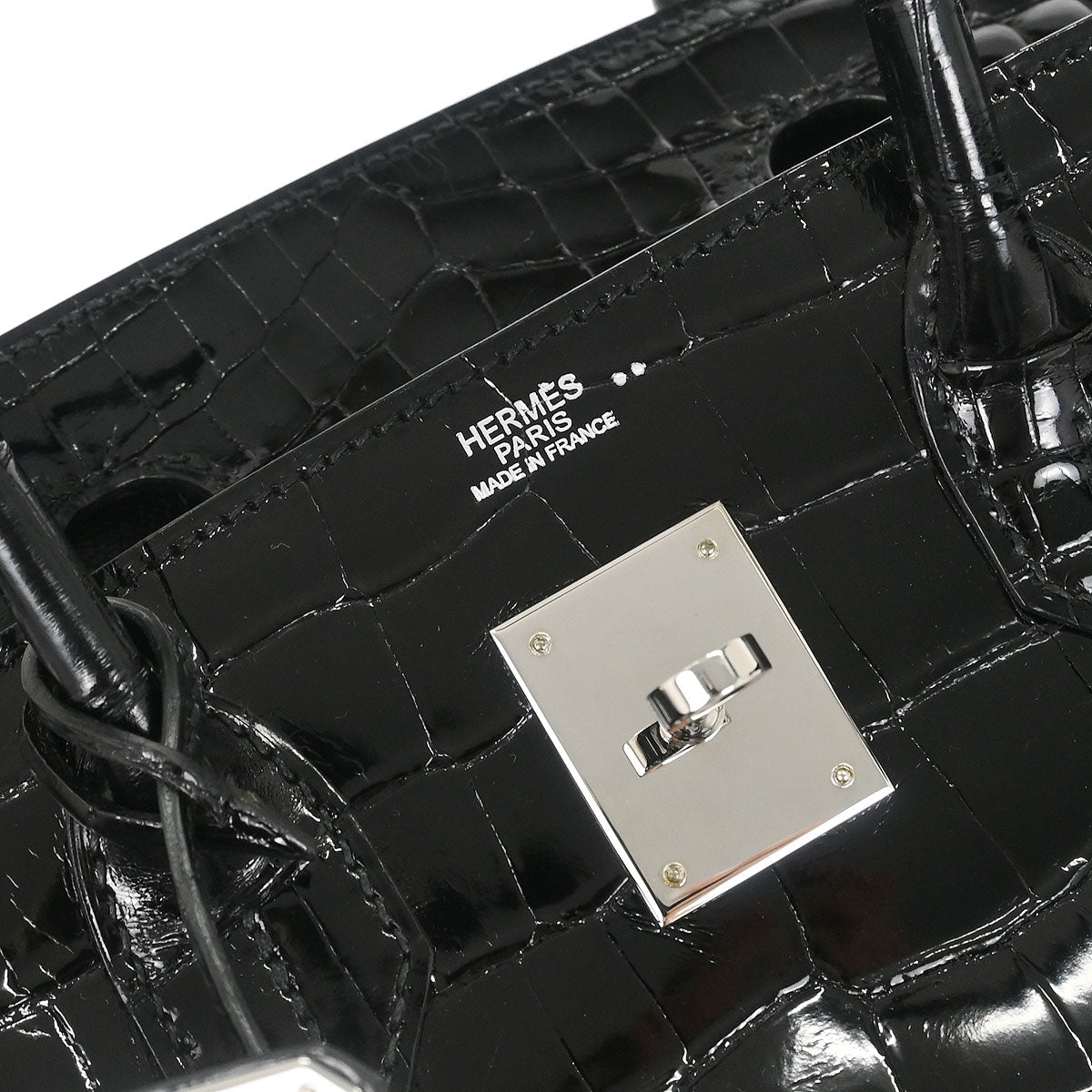Hermes * Black Niloticus Birkin 30 Handbag