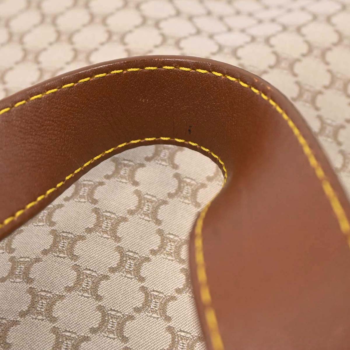 Celine * White Canvas Macadam Tote Handbag