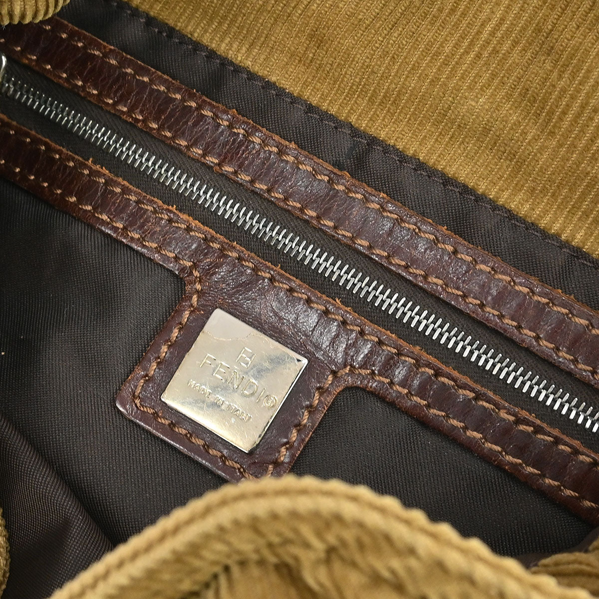 Fendi Brown Cotton Handbag