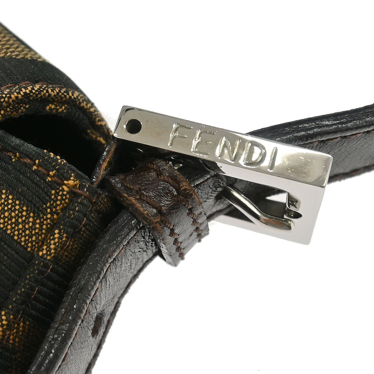 Fendi Brown Canvas Zucca Baguette Handbag
