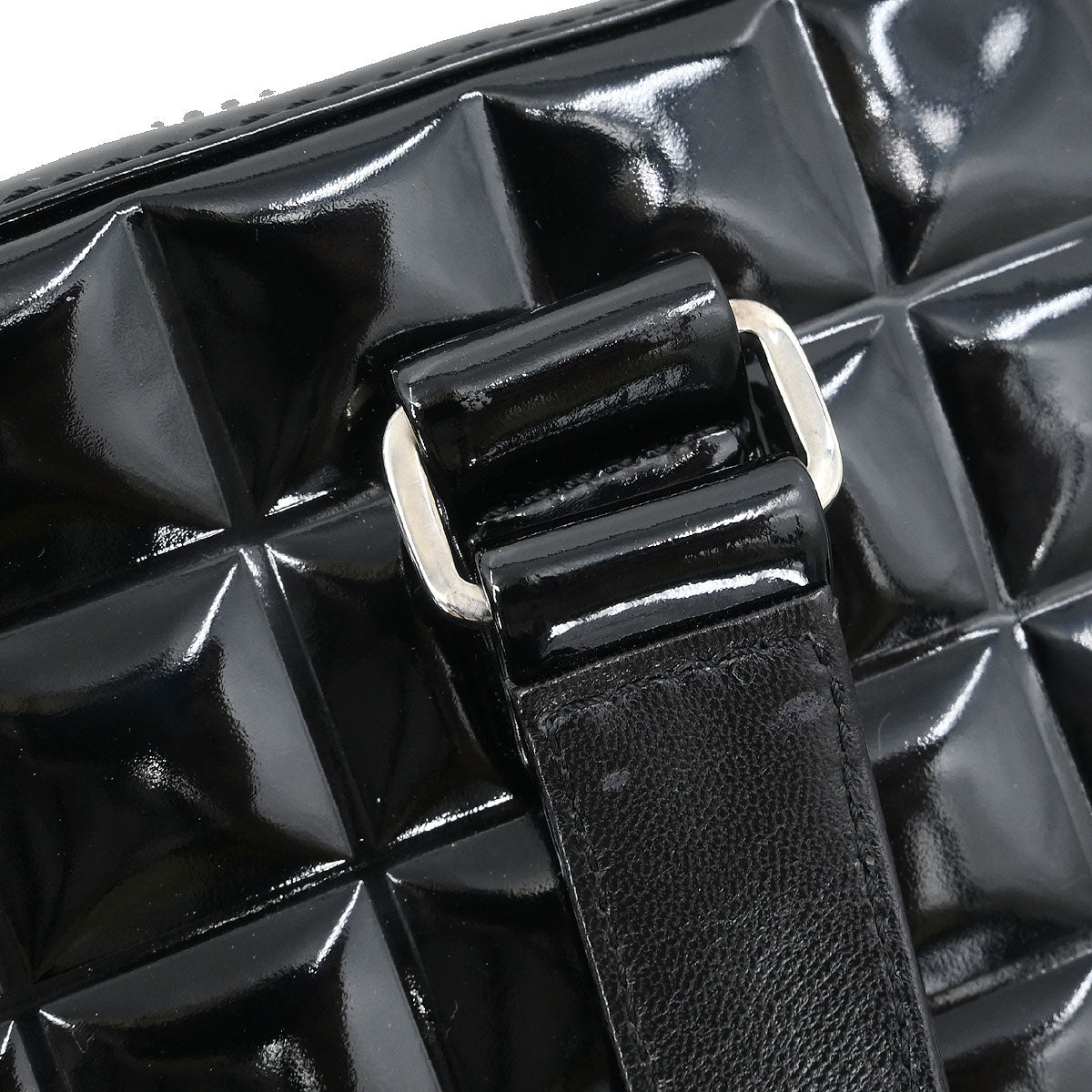 Chanel 2002-2003 Black Patent Leather Choco Bar Handbag