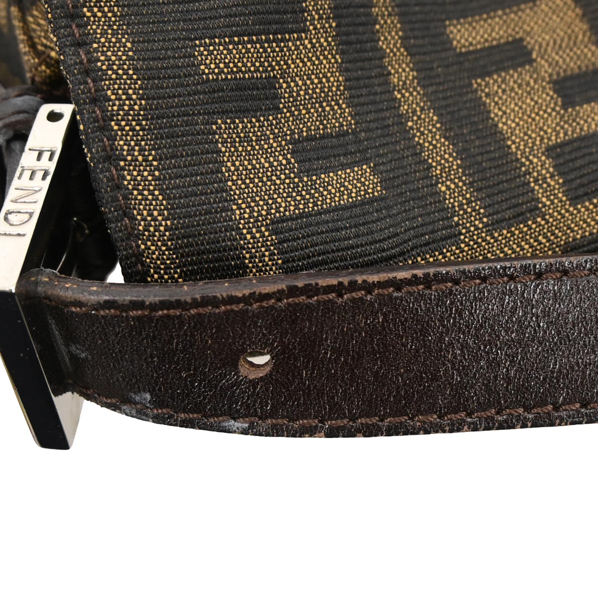 Fendi Brown Canvas Zucca Mamma Baguette Handbag