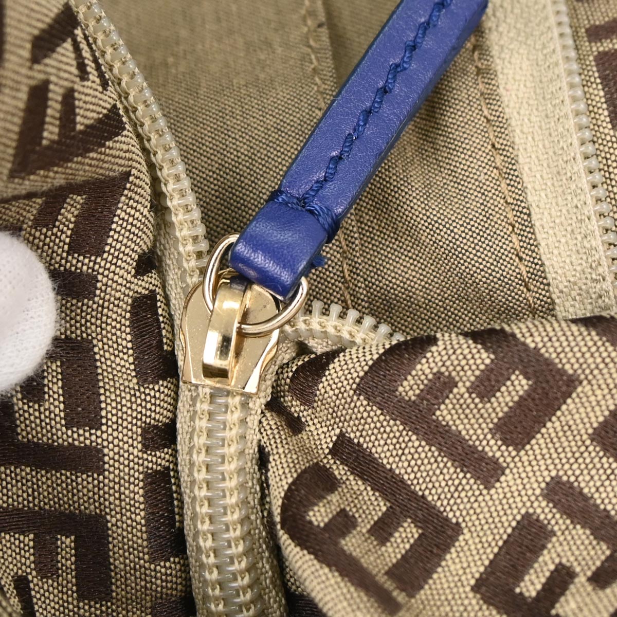 Fendi Beige Blue Zucchino Tote Bag