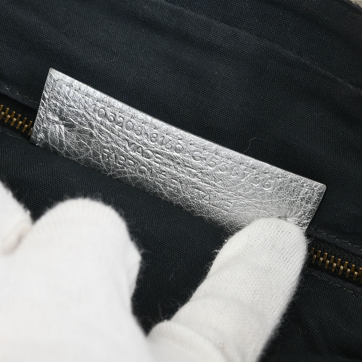 Balenciaga Silver Lambskin The First 2way Shoulder Handbag