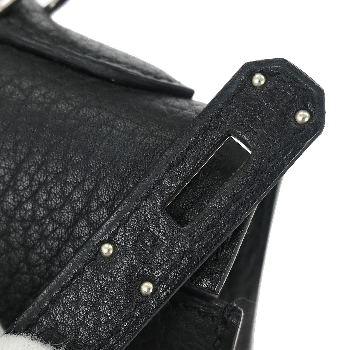 Hermes Fjord Black Kelly 32 Sellier 2way Shoulder Handbag