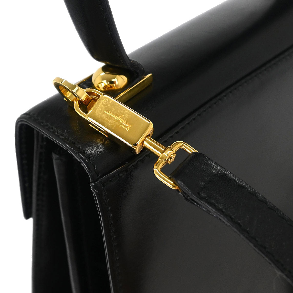 Salvatore Ferragamo Black Gancini 2way Shoulder Handbag