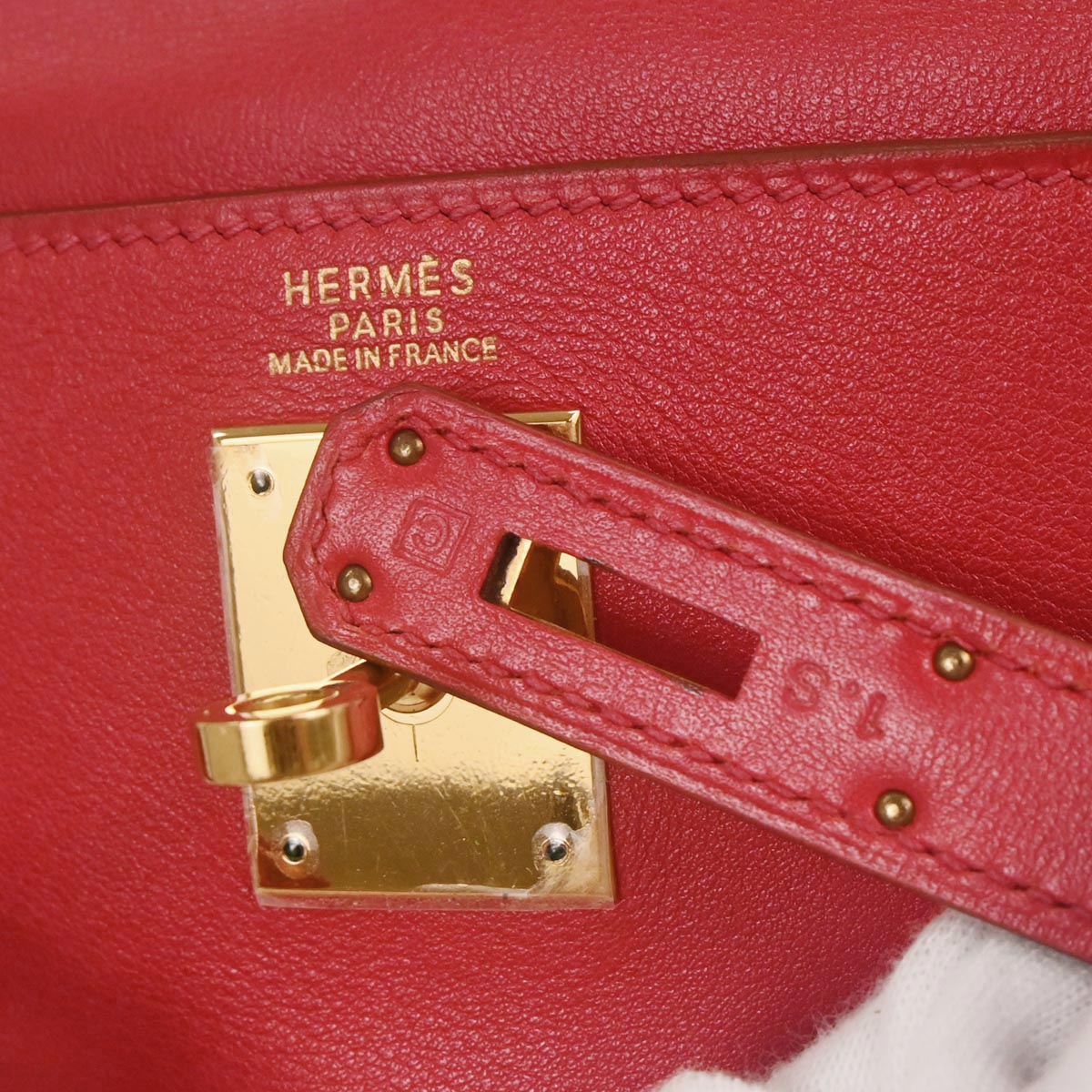 Hermes Rouge Vif Gulliver Kelly 32 Retourne 2way Shoulder Handbag