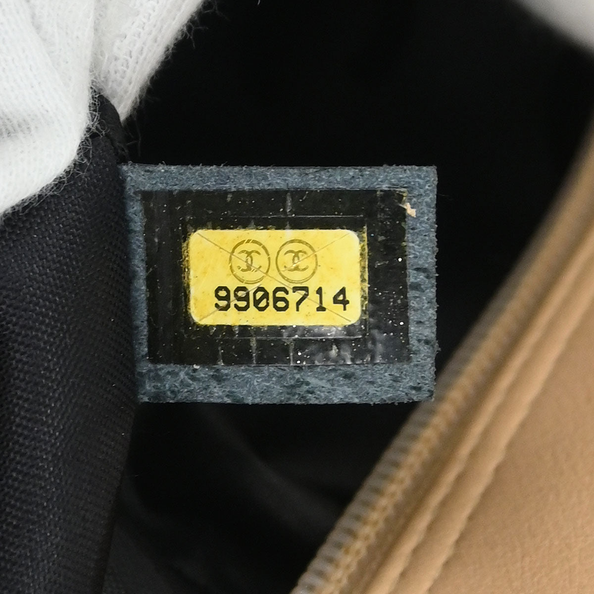 Chanel Beige Black Calfskin Cambon Ligne Bowling Bag