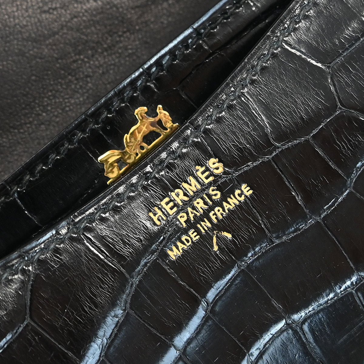 Hermes * Black Porosus Alcazar Shoulder Bag