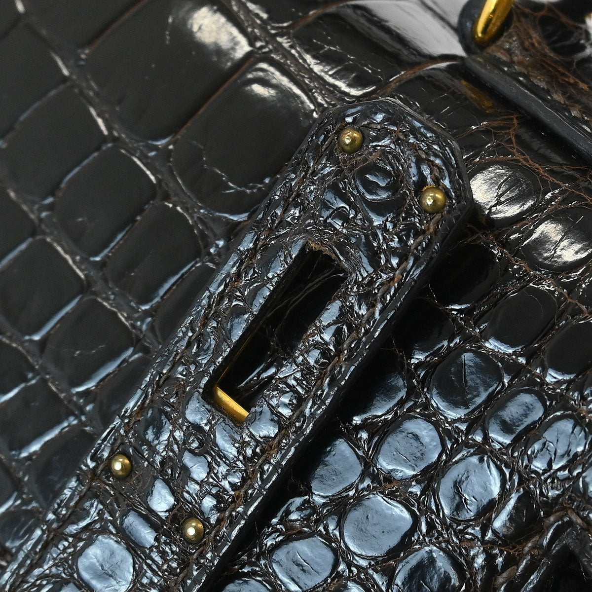 Hermes * Cocaon Alligator Kelly 32 Sellier 2way Shoulder Handbag