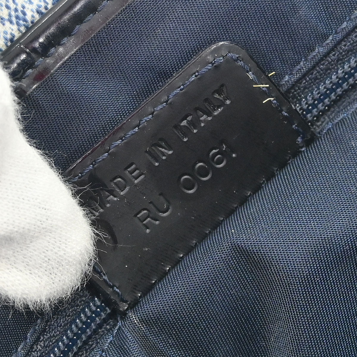 Christian Dior Blue Canvas Denim Print Double Saddle Handbag