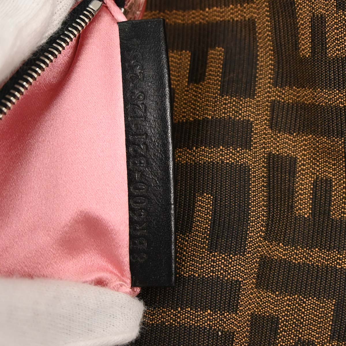 Fendi *Zucca Lizard Embroidered Baguette Handbag