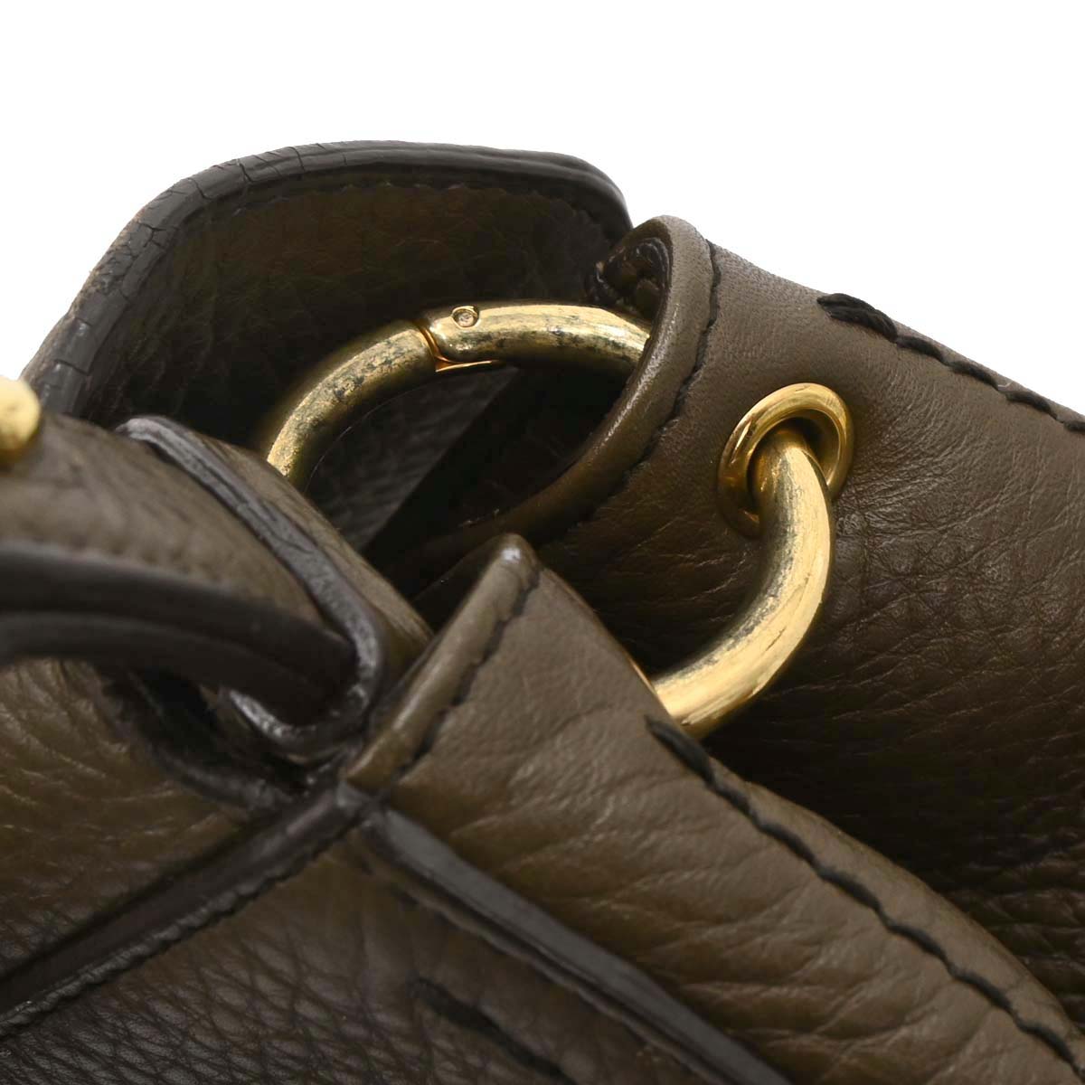 Salvatore Ferragamo Brown Leather Gancini 2way Shoulder Handbag