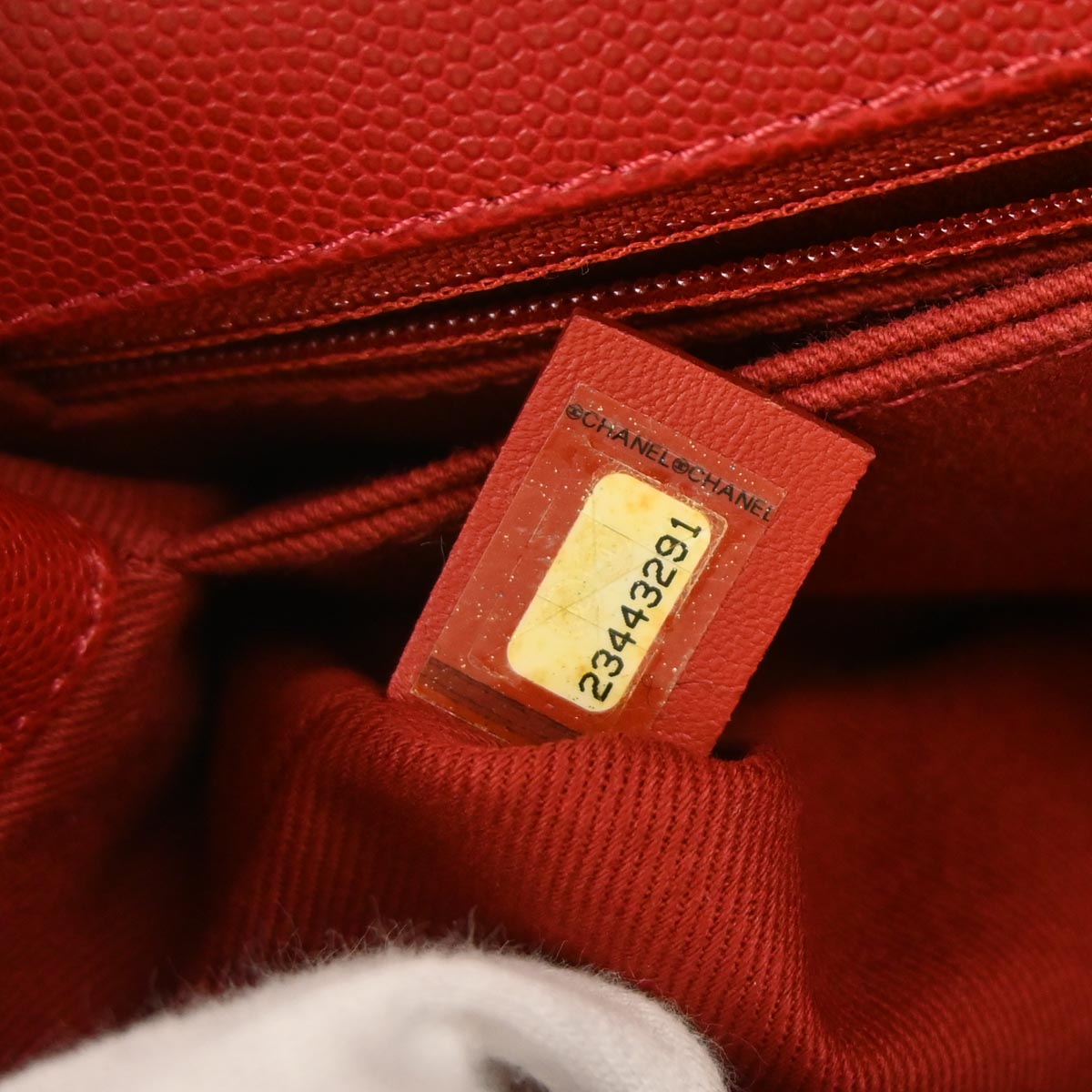 Chanel Red Caviar Coco Handle 2way Shoulder Handbag