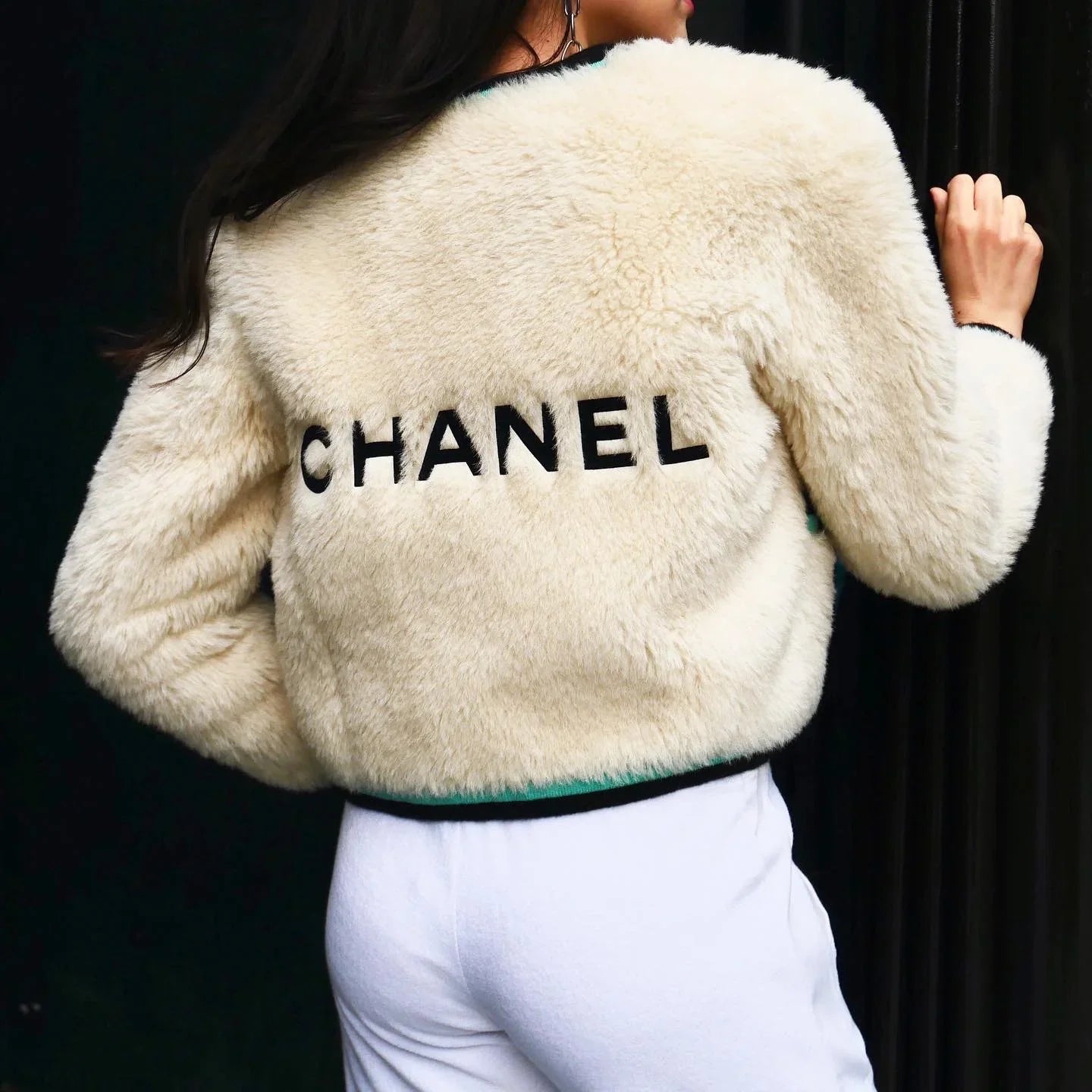 Chanel Fall 1994 logo collarless jacket