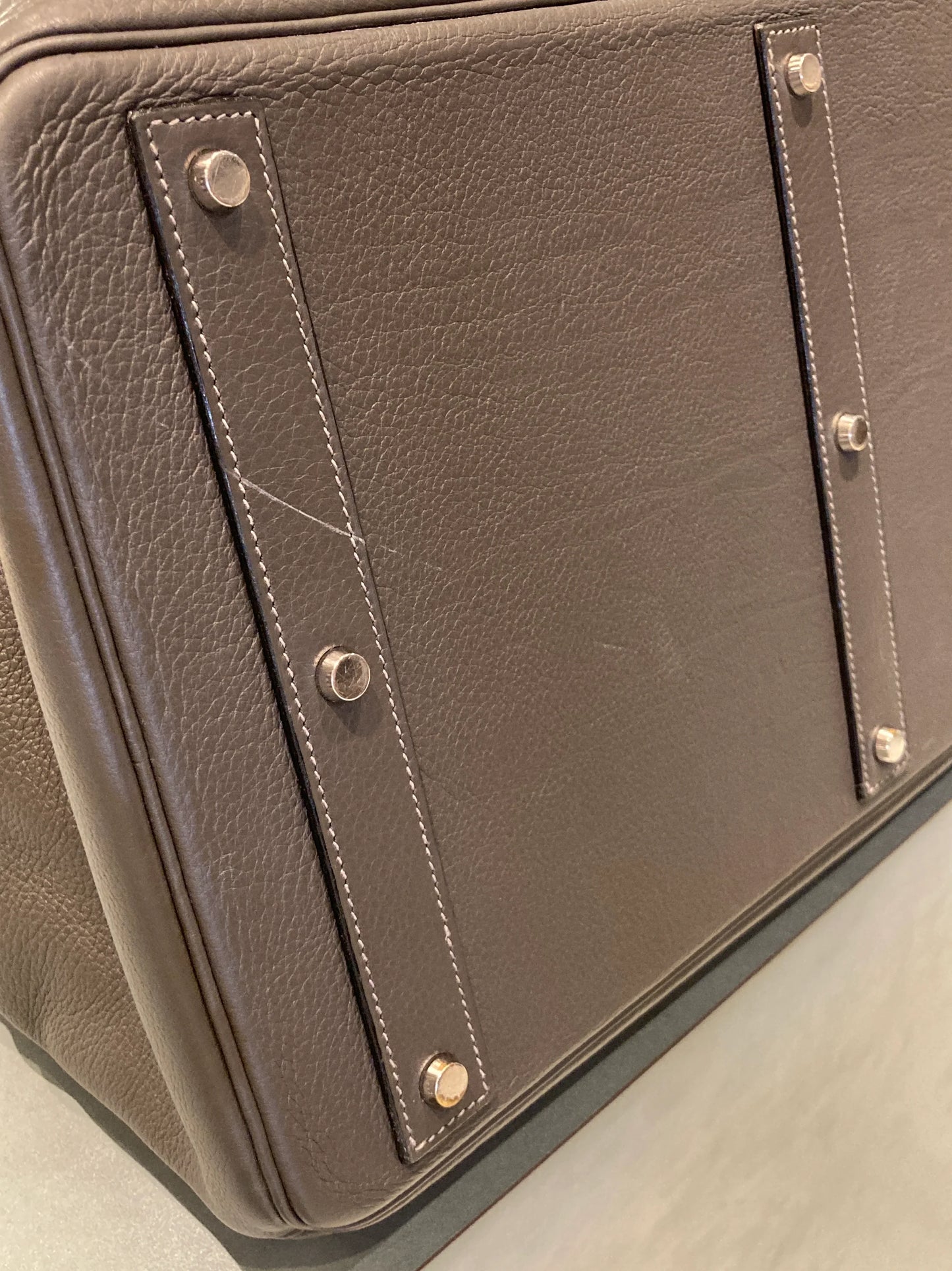 Hermes Graphite Togo Haut a Courroies 50 Handbag
