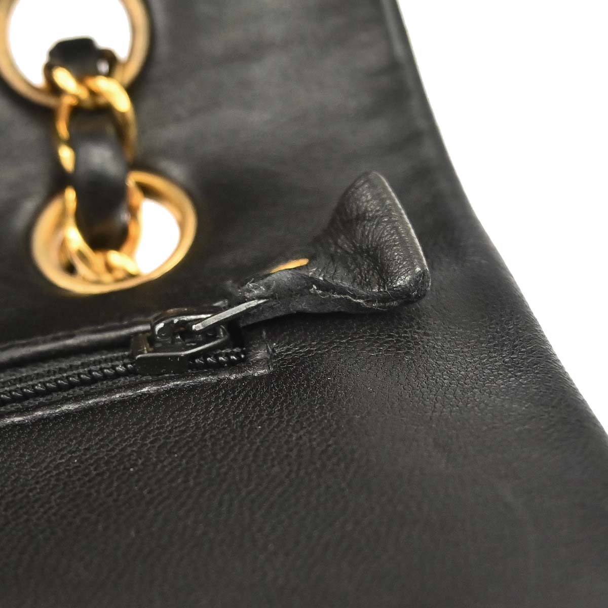 Chanel 1994-1996 Black Lambskin Medium Classic Double Flap Shoulder Bag
