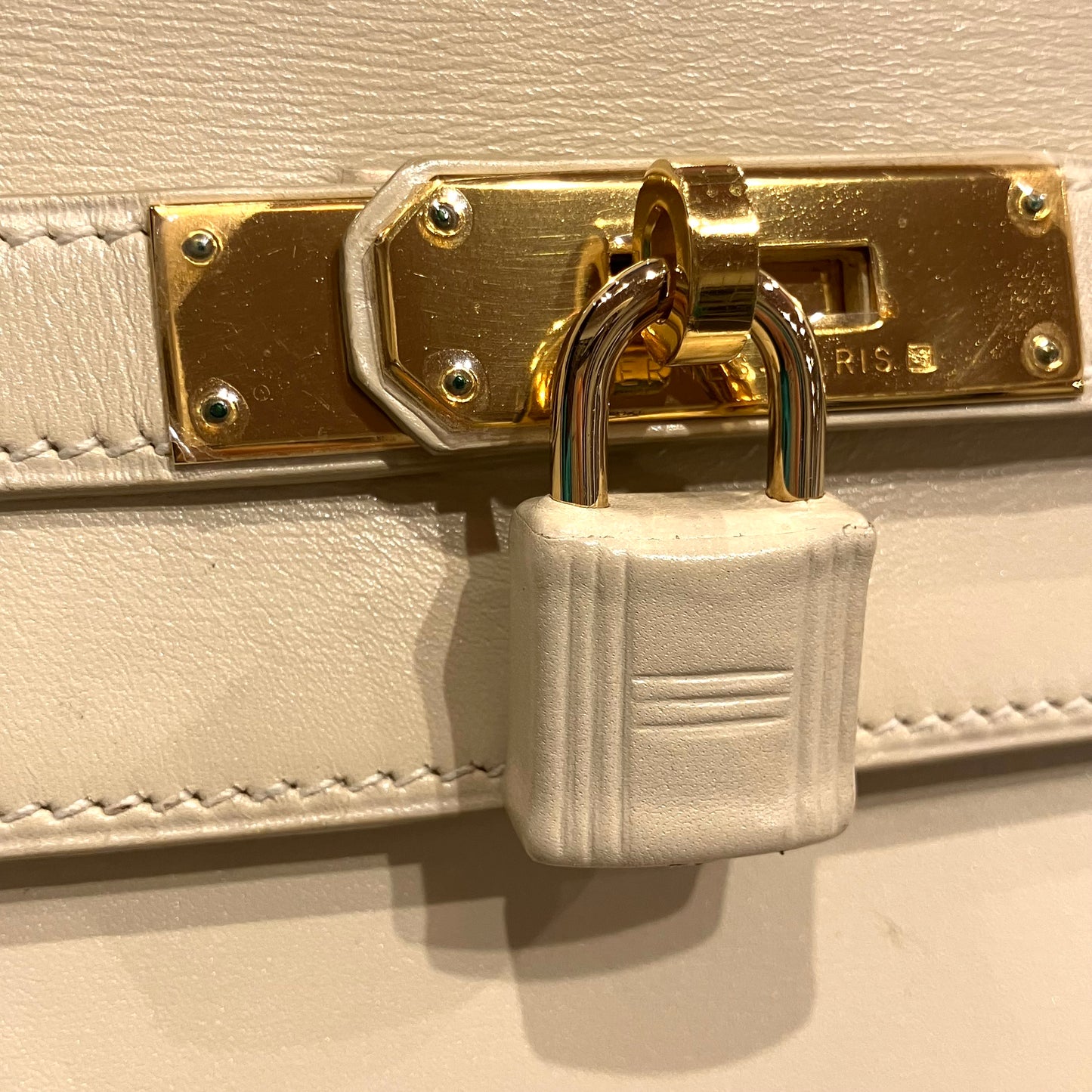 Hermes 2000 Beige Box Calf Kelly 32 Sellier 2way Shoulder Handbag