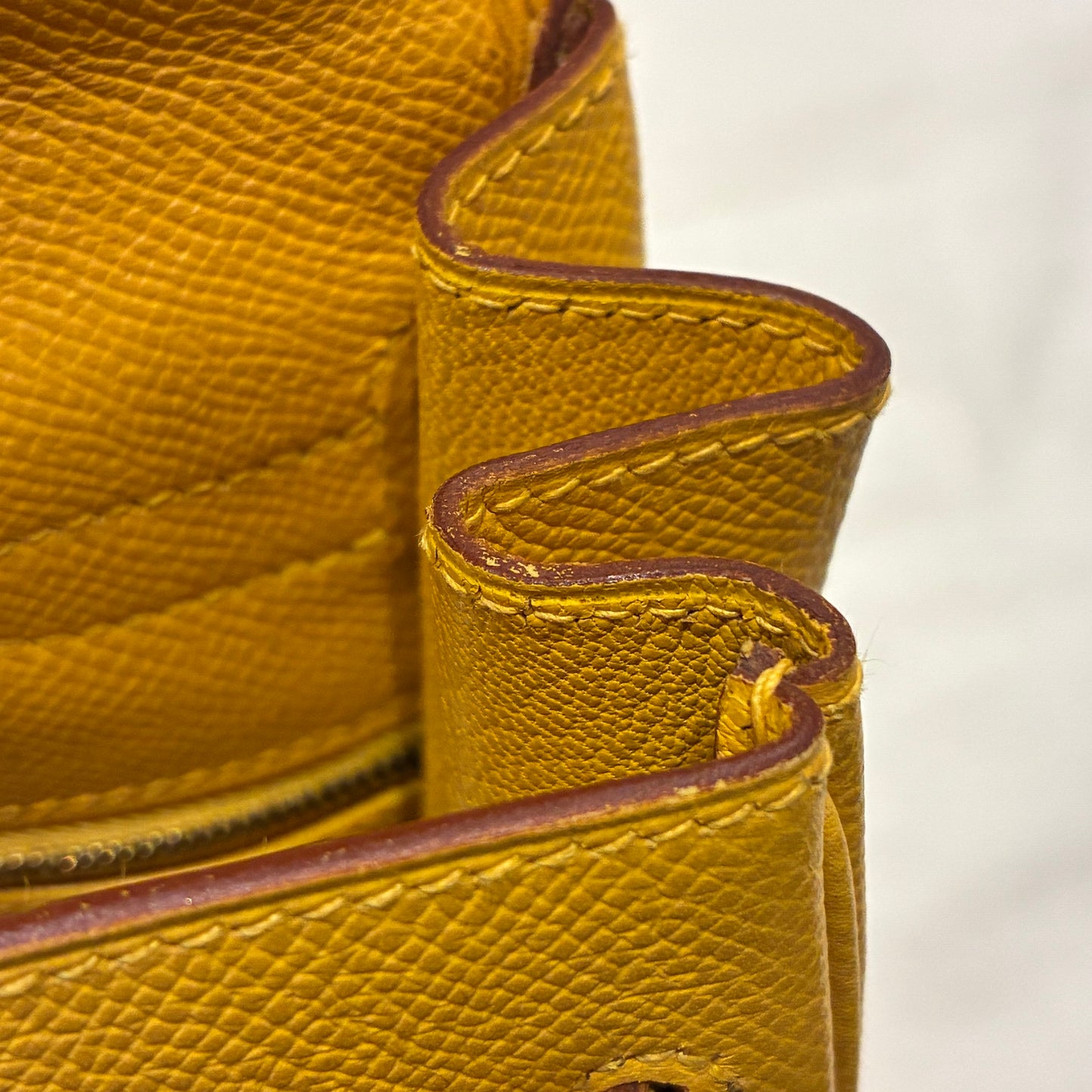 Hermes Jaune Courchevel Kelly 32 Retourne 2way Shoulder Handbag