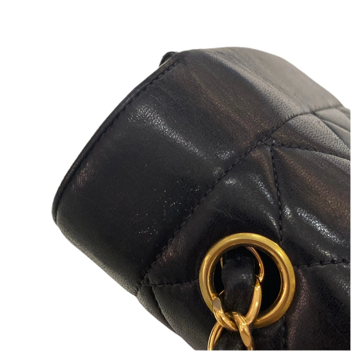 Chanel 1996-1997 Black Lambskin Small Diana Shoulder Bag