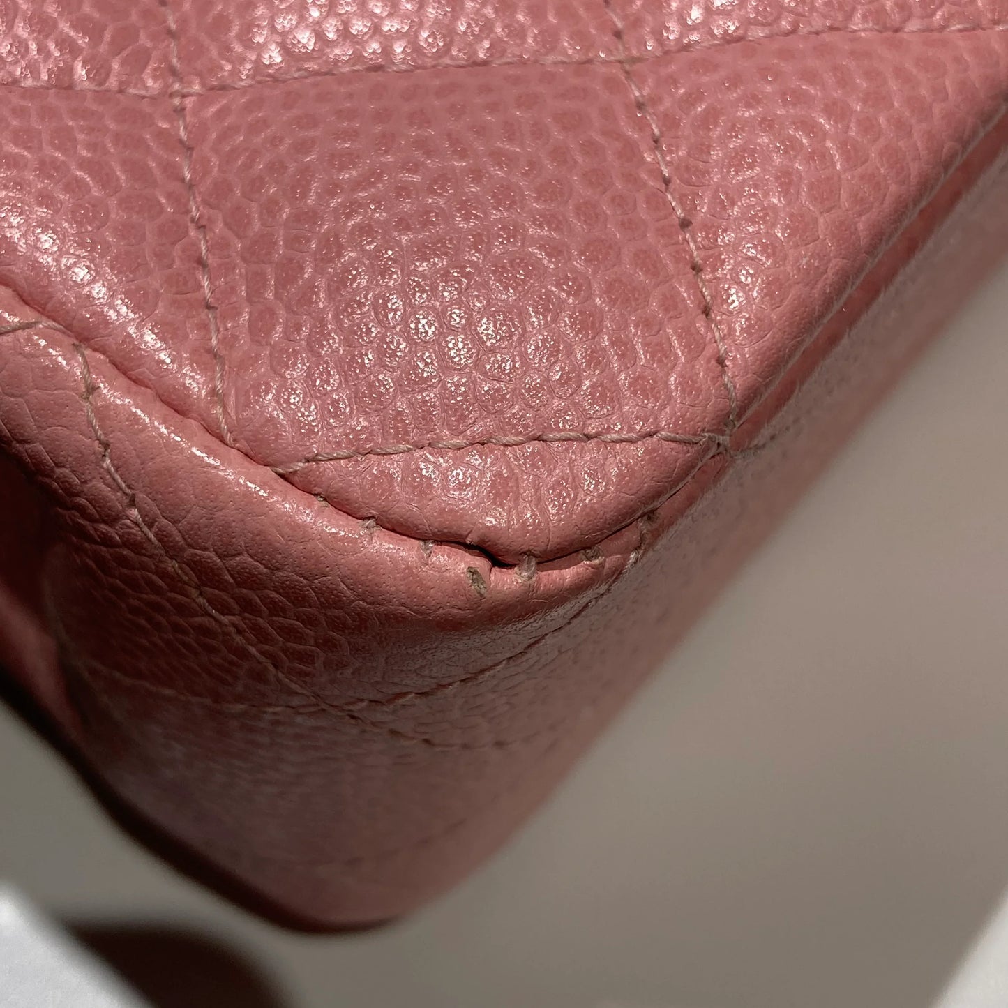 Chanel 2003-2004 Pink Caviar Medium Classic Double Flap Shoulder Bag